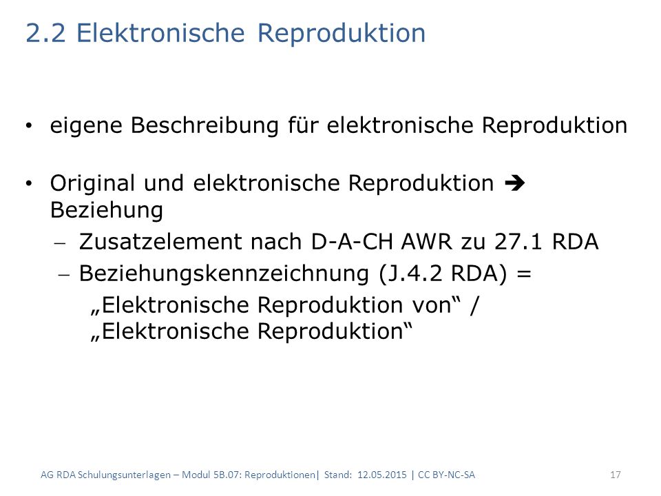 2.2 Elektronische Reproduktion