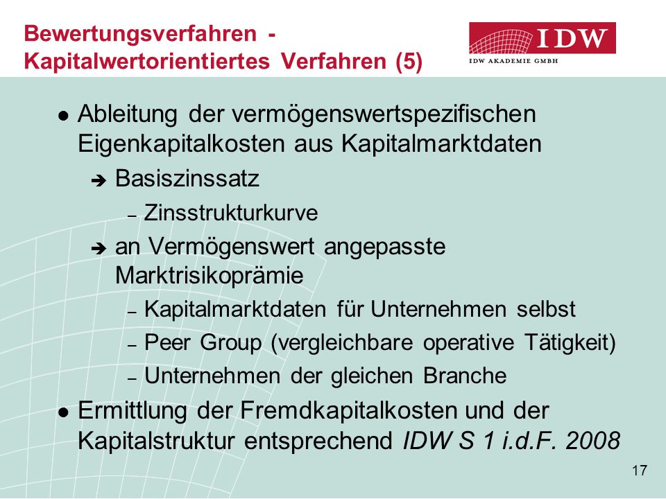 Bewertungsverfahren - Kapitalwertorientiertes Verfahren (5)