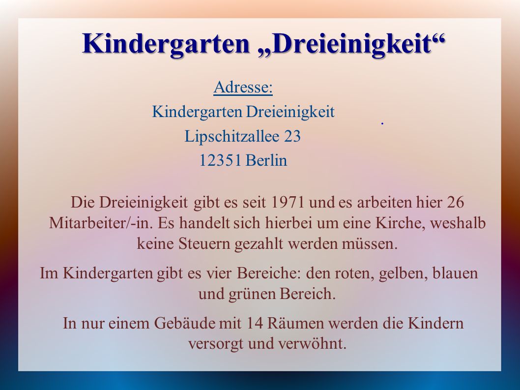 Kindergarten „Dreieinigkeit