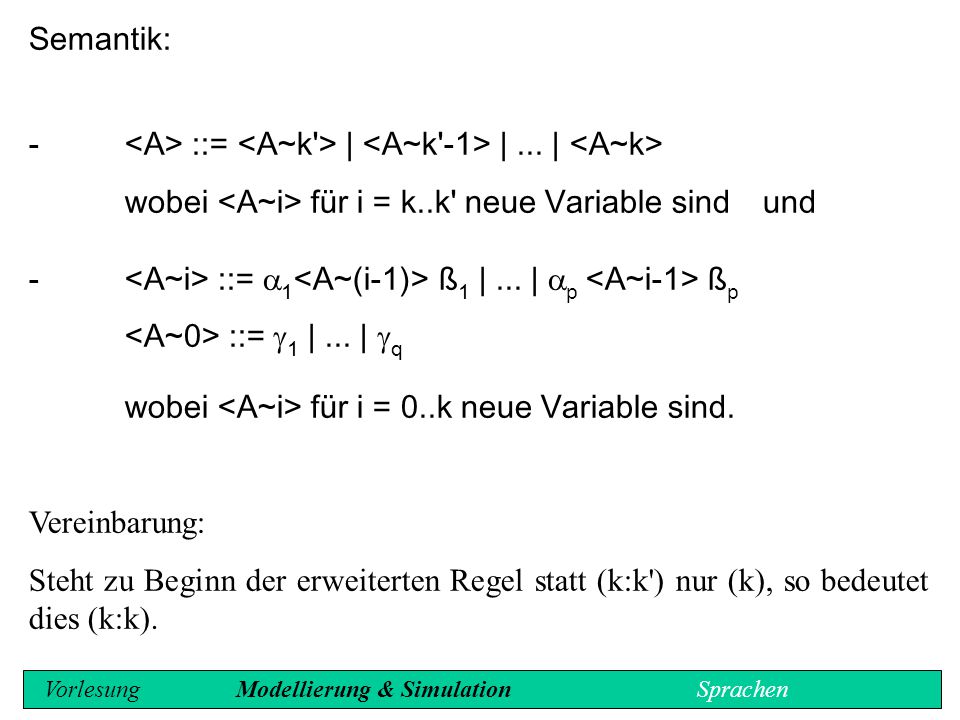 - <A> ::= <A~k > | <A~k -1> | ... | <A~k>