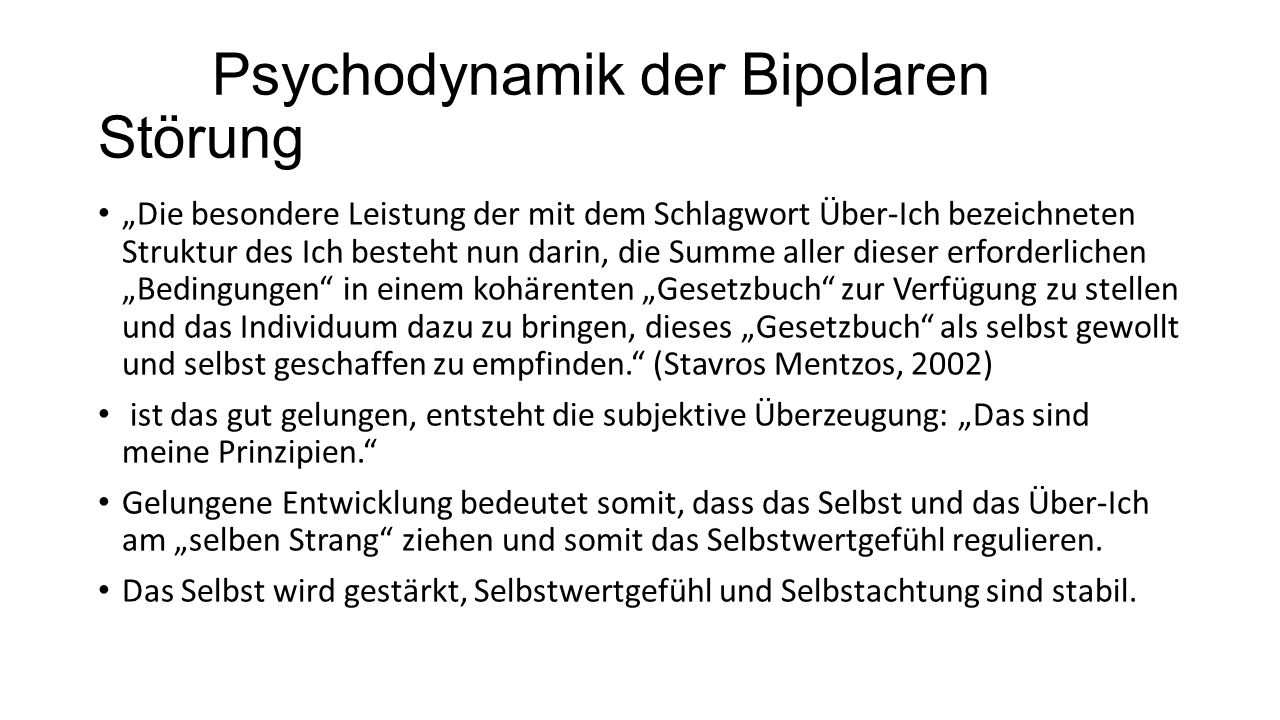 Psychodynamik der Bipolaren Störung