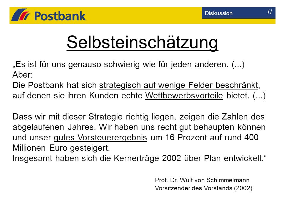 Diskussion Selbsteinschätzung. „Es ist für uns genauso schwierig wie für jeden anderen. (...) Aber: