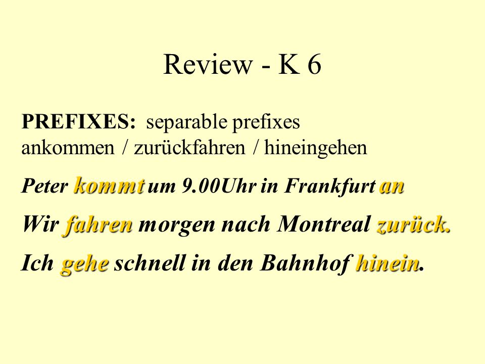 Review - K 6 Wir fahren morgen nach Montreal zurück.