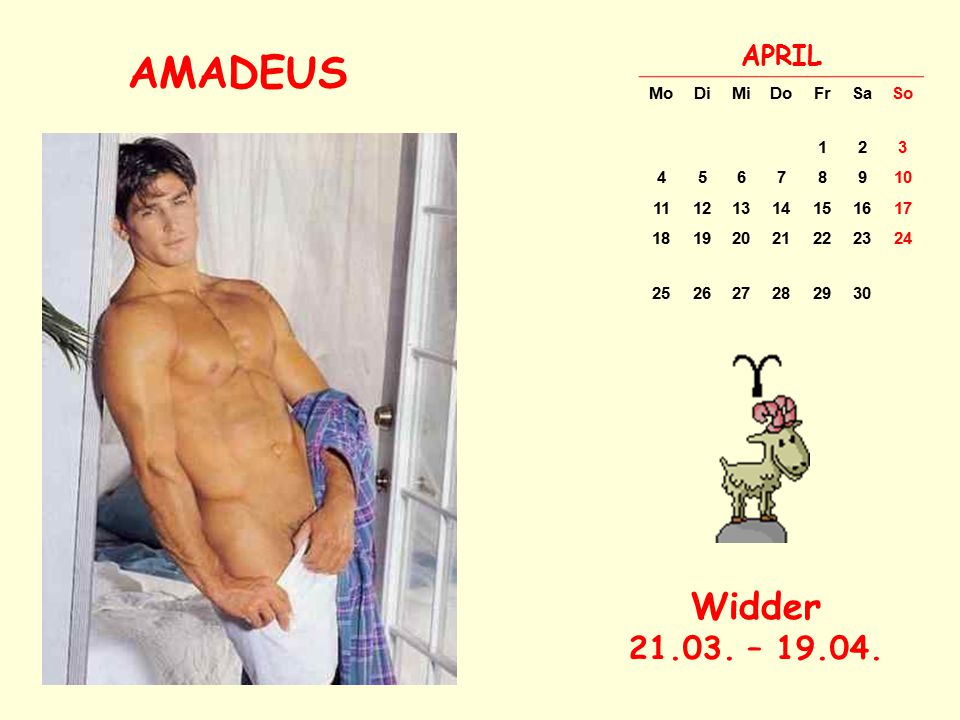 AMADEUS Widder – APRIL Mo Di Mi Do Fr Sa So