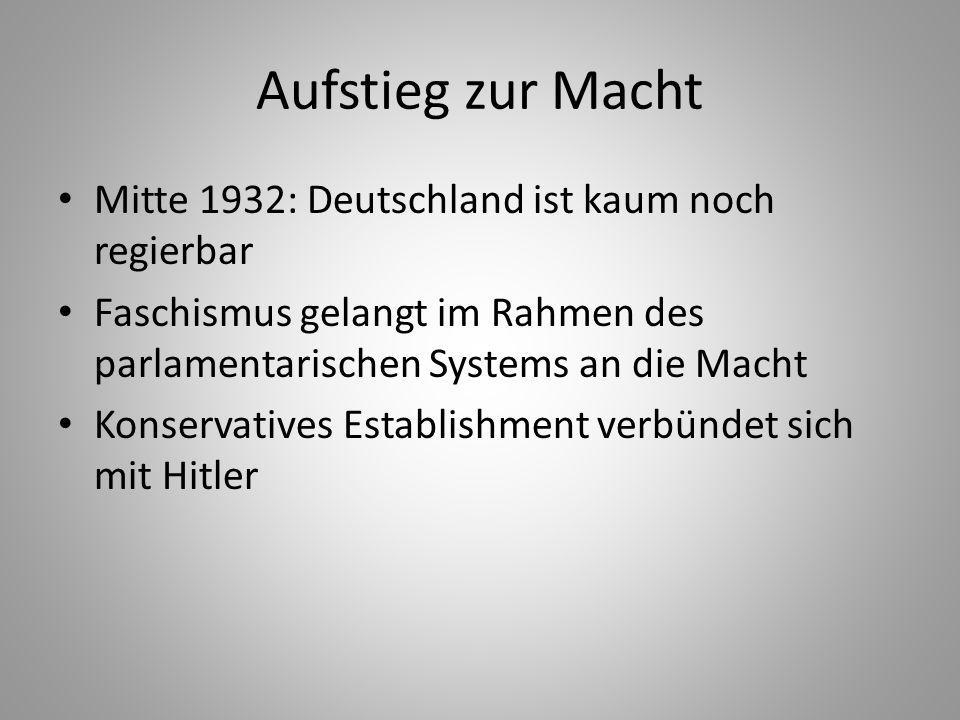 Aufstieg zur Macht Mitte 1932: Deutschland ist kaum noch regierbar