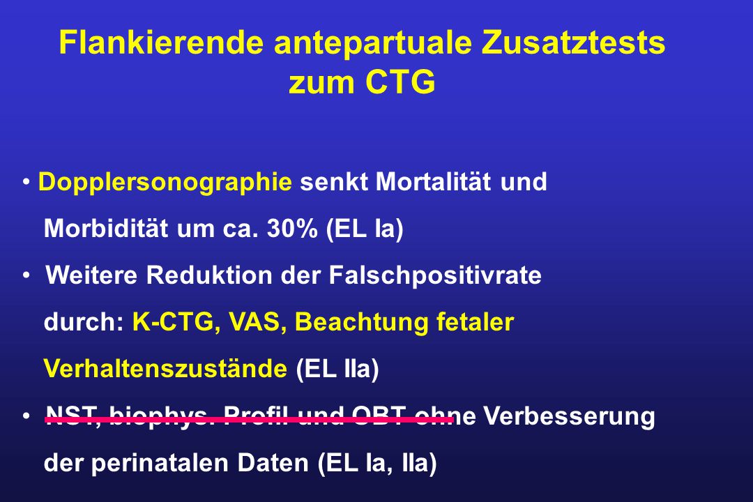 Flankierende antepartuale Zusatztests zum CTG