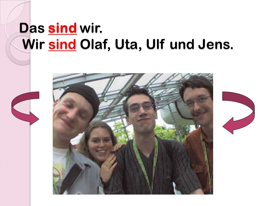 Das sind wir. Wir sind Olaf, Uta, Ulf und Jens.