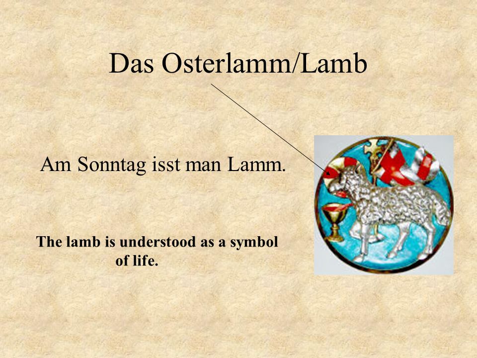 Das Osterlamm/Lamb Am Sonntag isst man Lamm.