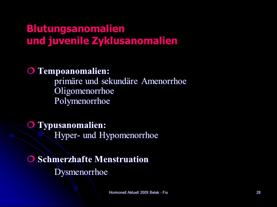 Blutungsanomalien und juvenile Zyklusanomalien