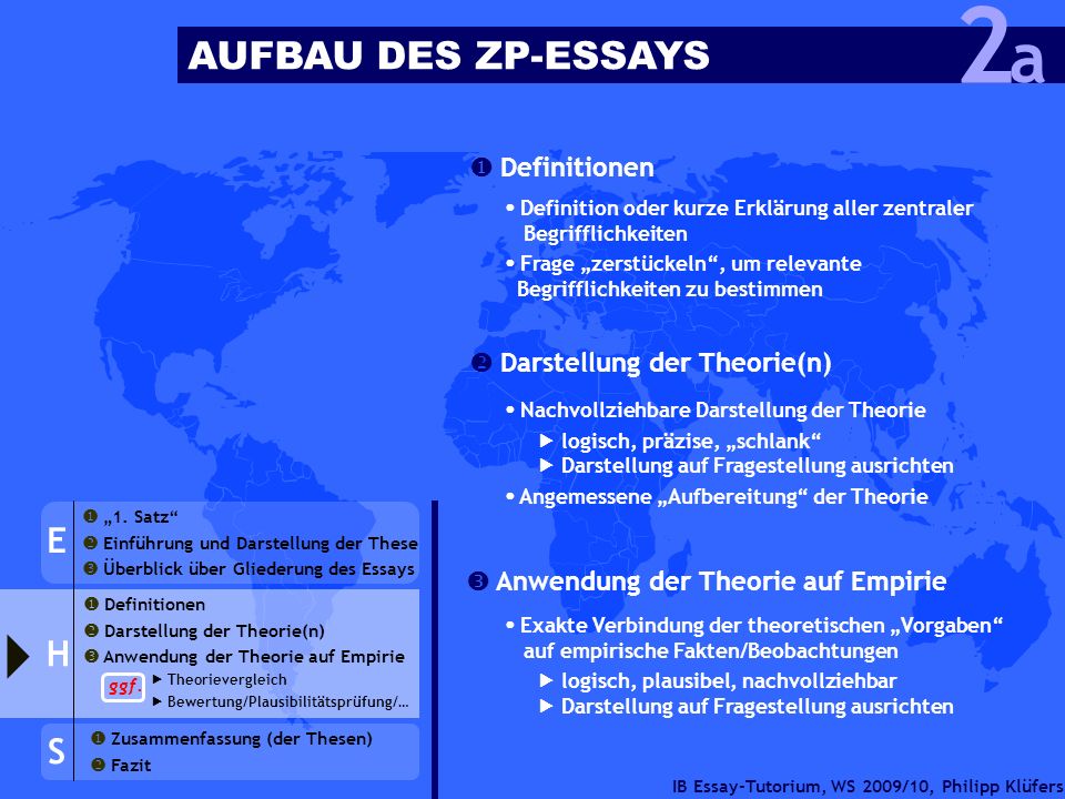 2 a AUFBAU DES ZP-ESSAYS E H S  Definitionen
