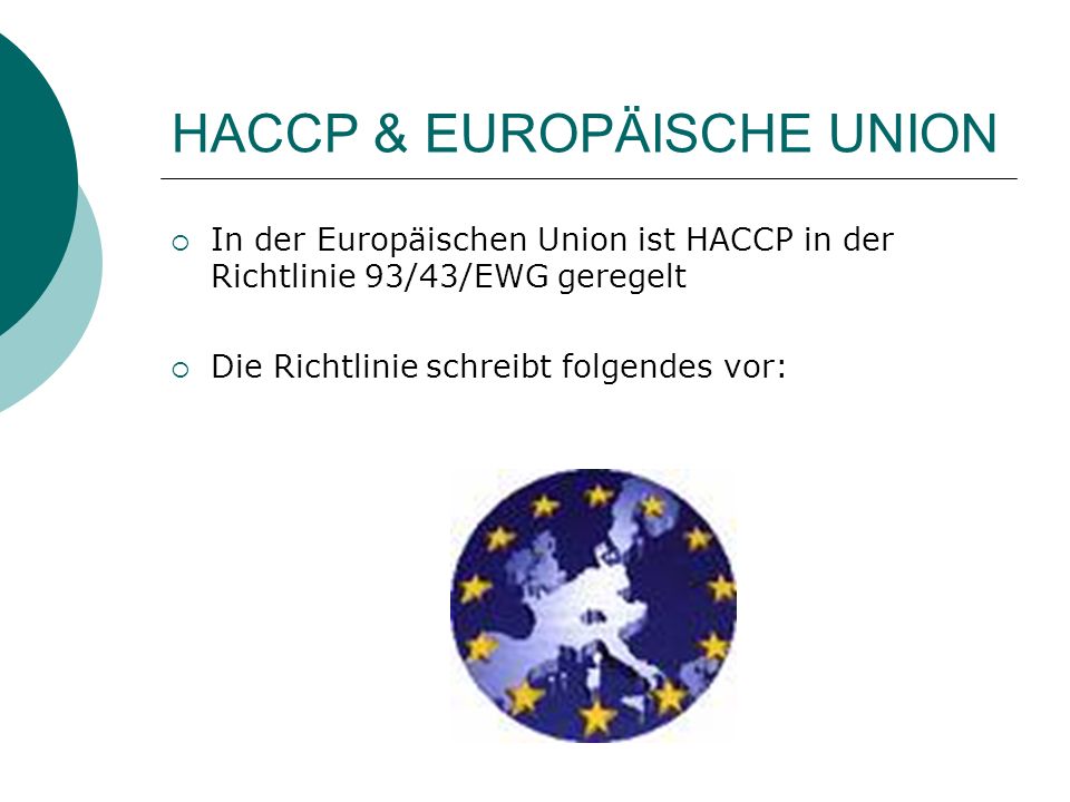 HACCP & EUROPÄISCHE UNION