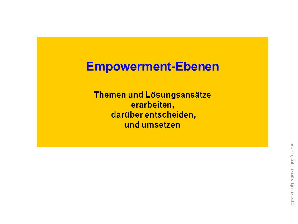Empowerment-Ebenen Themen und Lösungsansätze erarbeiten, darüber entscheiden, und umsetzen