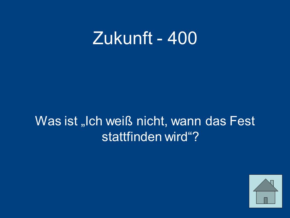Was ist „Ich weiß nicht, wann das Fest stattfinden wird
