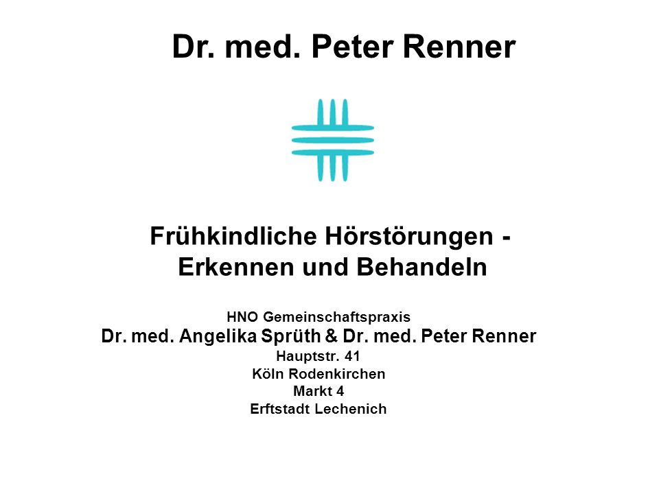 Frühkindliche Hörstörungen - Erkennen und Behandeln