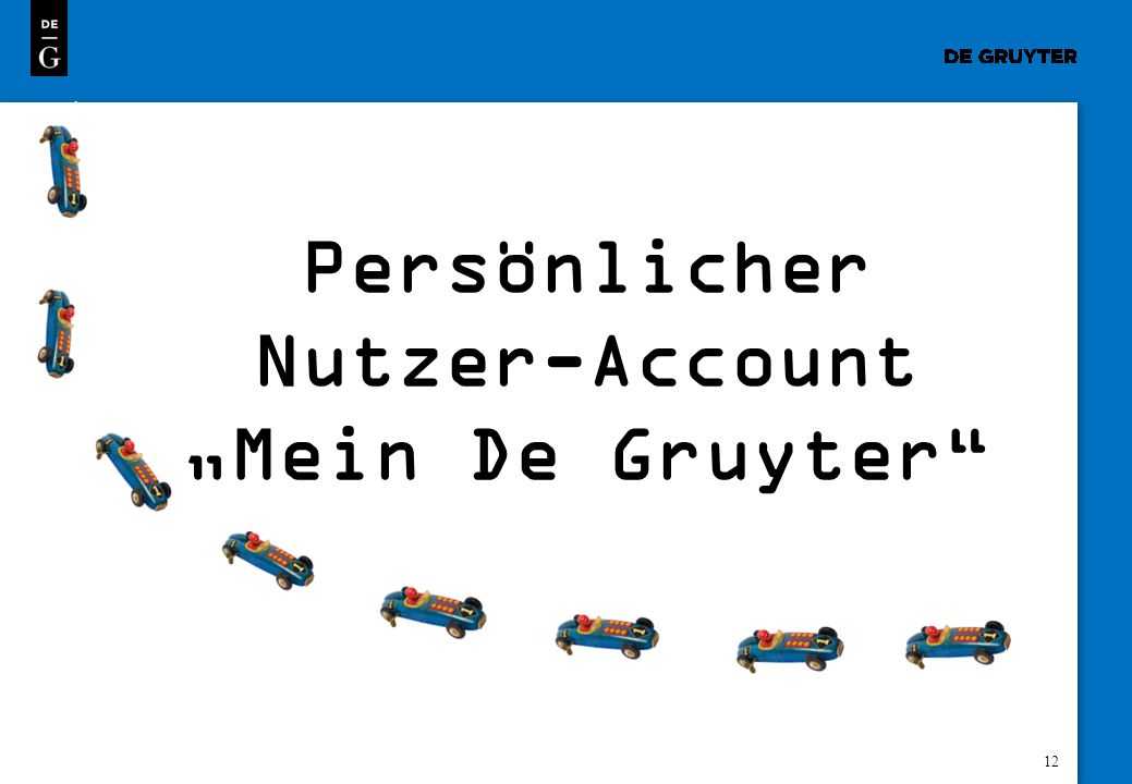 Persönlicher Nutzer-Account „Mein De Gruyter