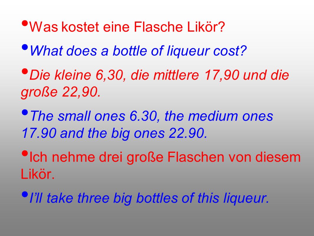 Was kostet eine Flasche Likör