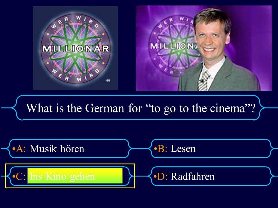 What is the German for to go to the cinema