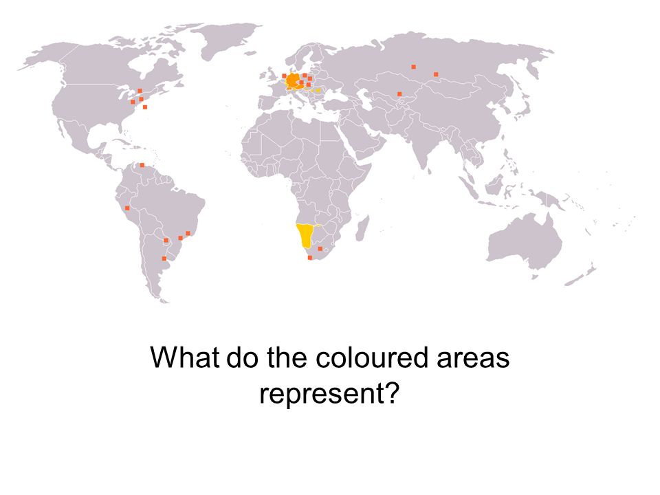 What do the coloured areas represent