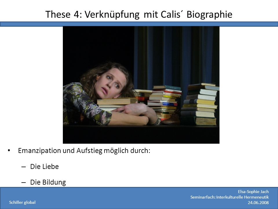 These 4: Verknüpfung mit Calis´ Biographie