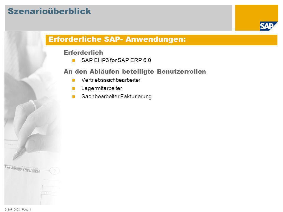 Szenarioüberblick Erforderliche SAP- Anwendungen: Erforderlich