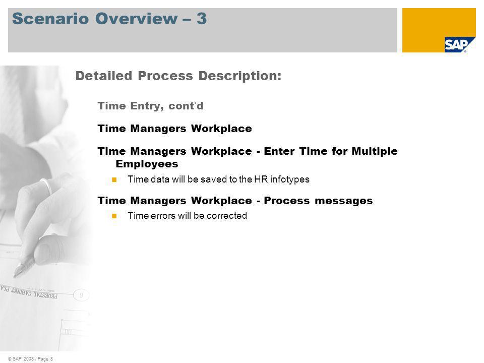 Scenario Overview – 3 Detailed Process Description: Time Entry, cont’d
