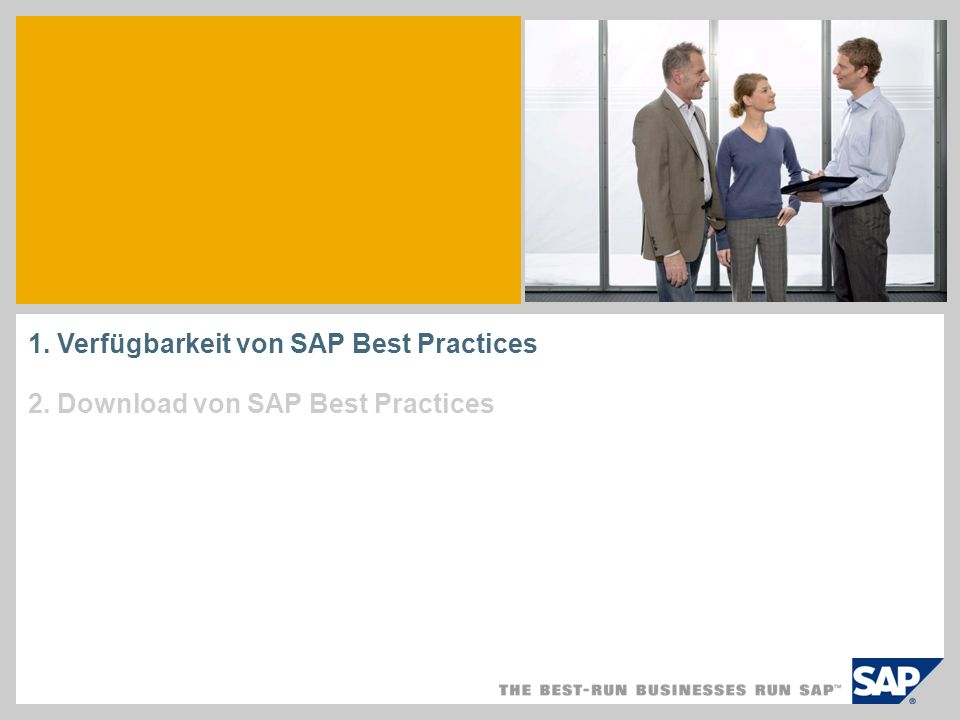 1. Verfügbarkeit von SAP Best Practices