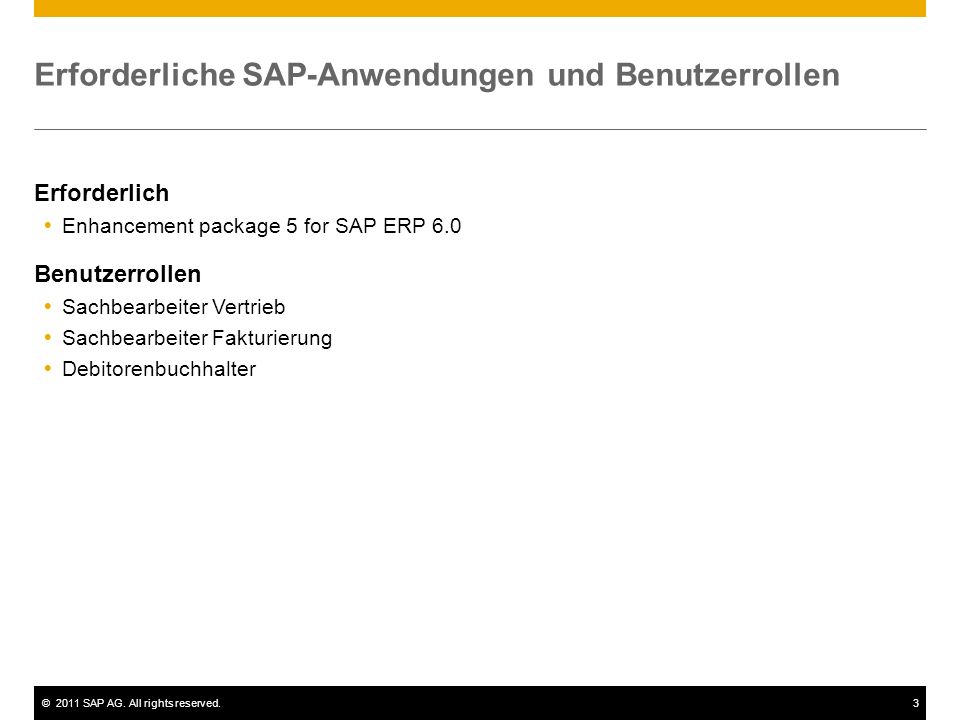 Erforderliche SAP-Anwendungen und Benutzerrollen