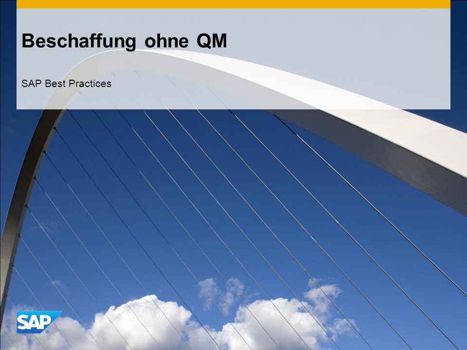 Beschaffung ohne QM SAP Best Practices