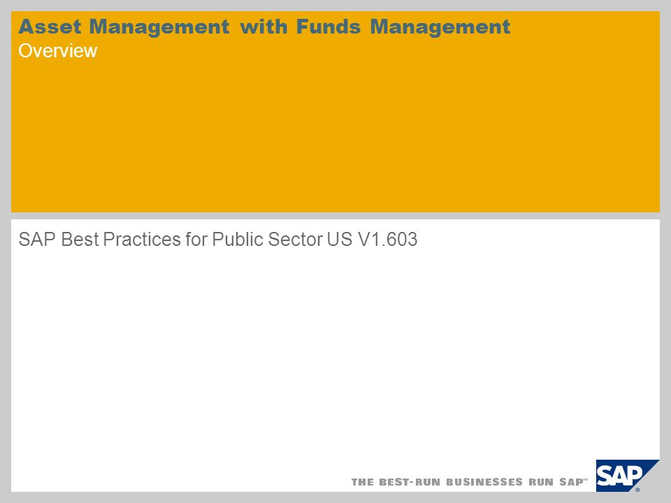 Asset Management with Funds Management Overview
