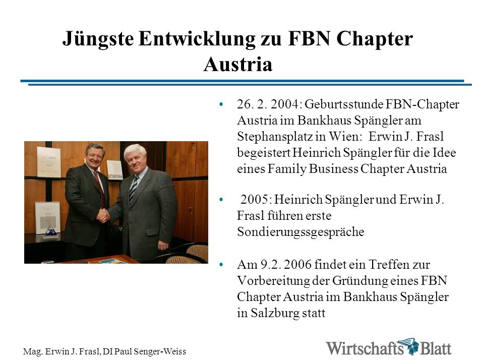 Jüngste Entwicklung zu FBN Chapter Austria