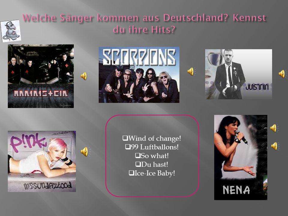 Welche Sänger kommen aus Deutschland Kennst du ihre Hits