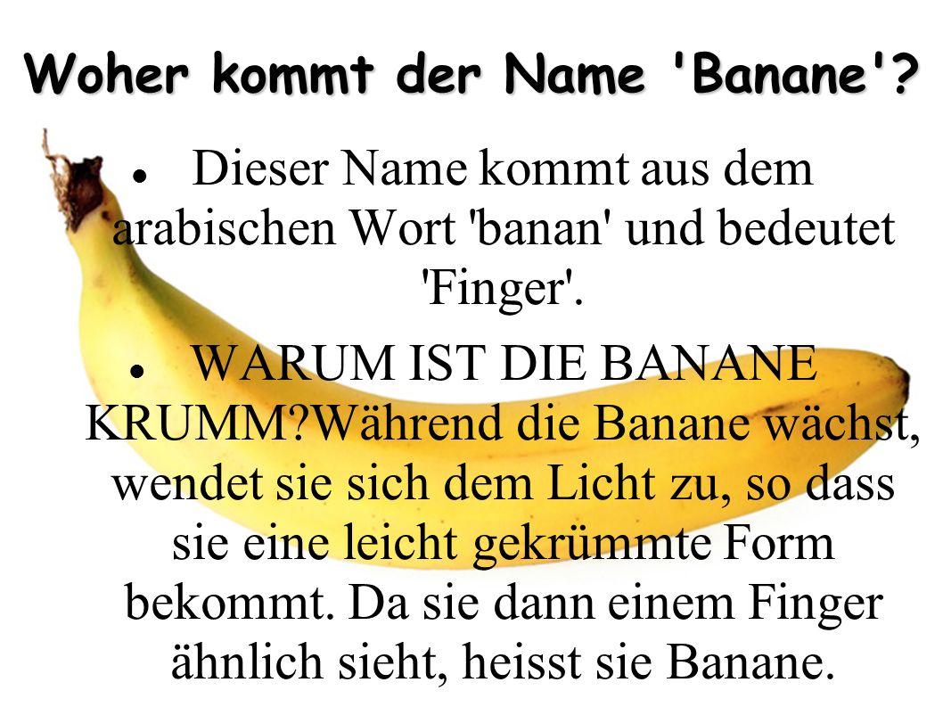 Woher kommt der Name Banane