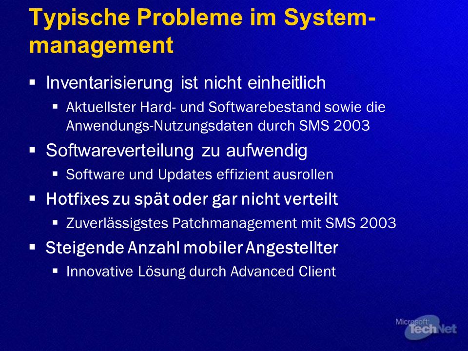 Typische Probleme im System-management