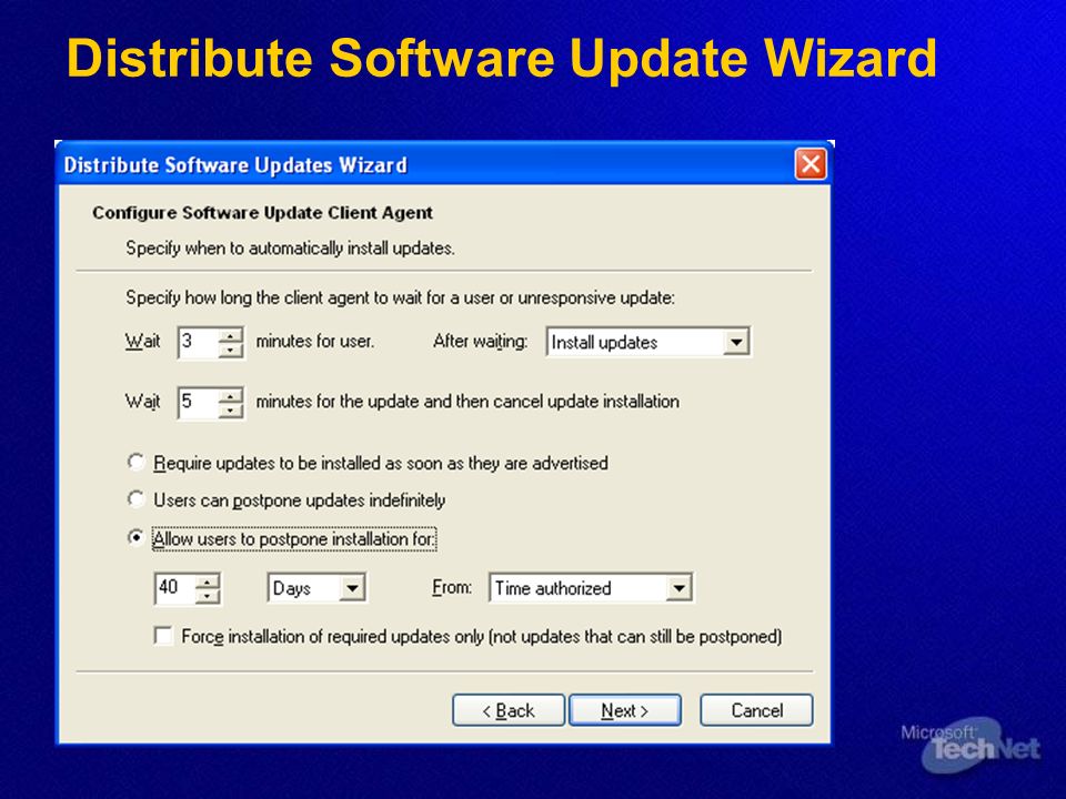 Distribute Software Update Wizard