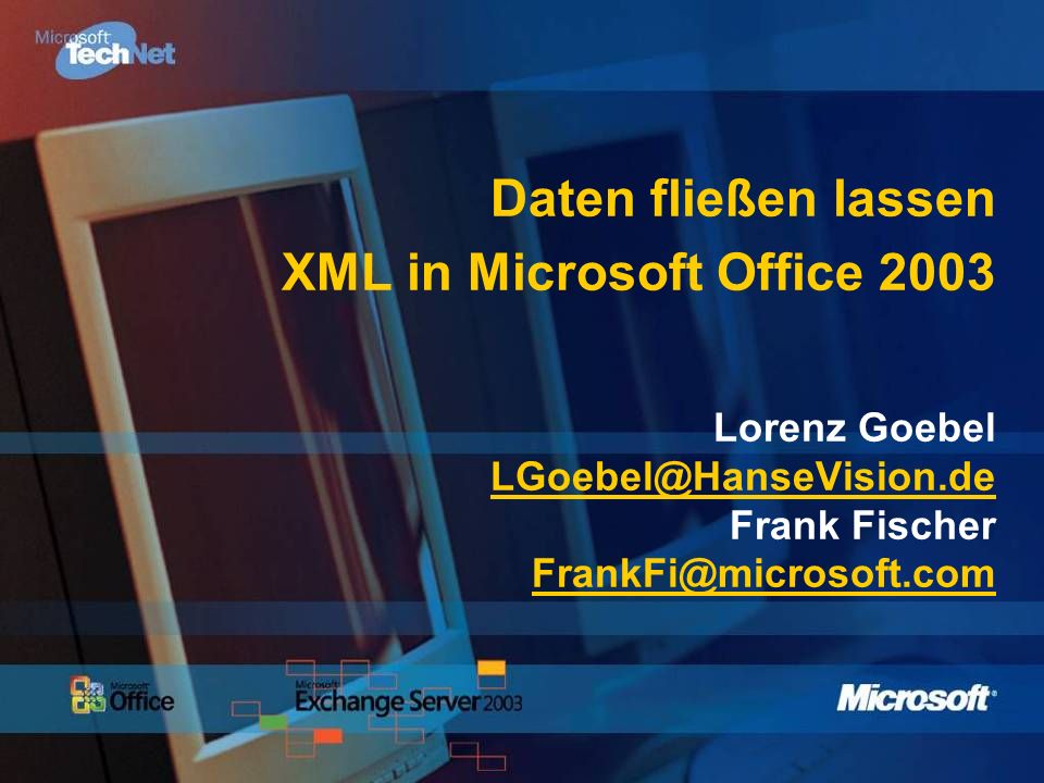 Daten fließen lassen XML in Microsoft Office 2003 Lorenz Goebel Frank Fischer