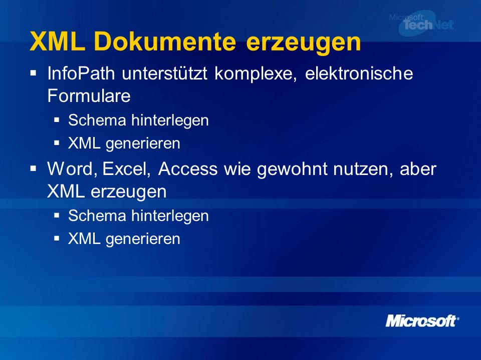 XML Dokumente erzeugen