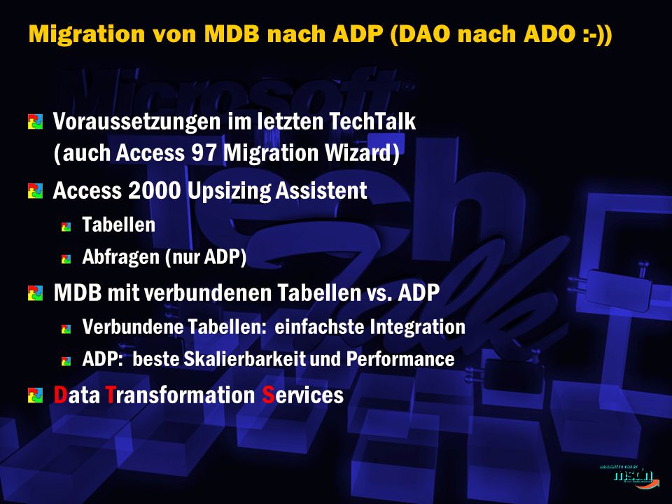 Migration von MDB nach ADP (DAO nach ADO :-))