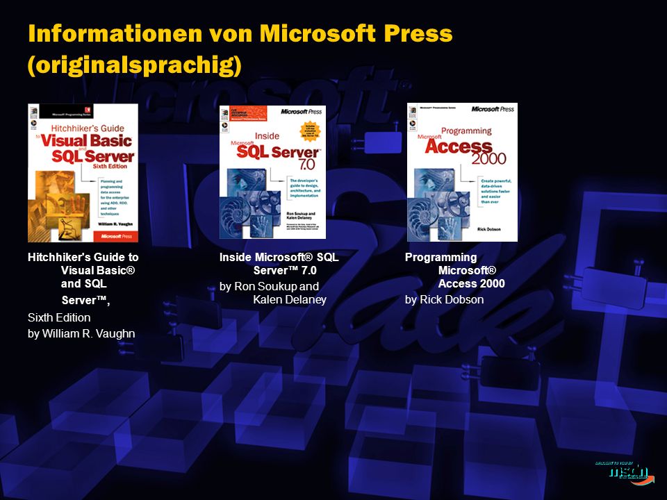 Informationen von Microsoft Press (originalsprachig)