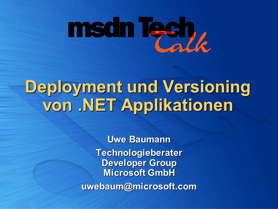 Deployment und Versioning von .NET Applikationen
