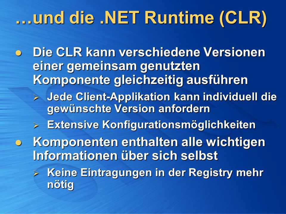 …und die .NET Runtime (CLR)