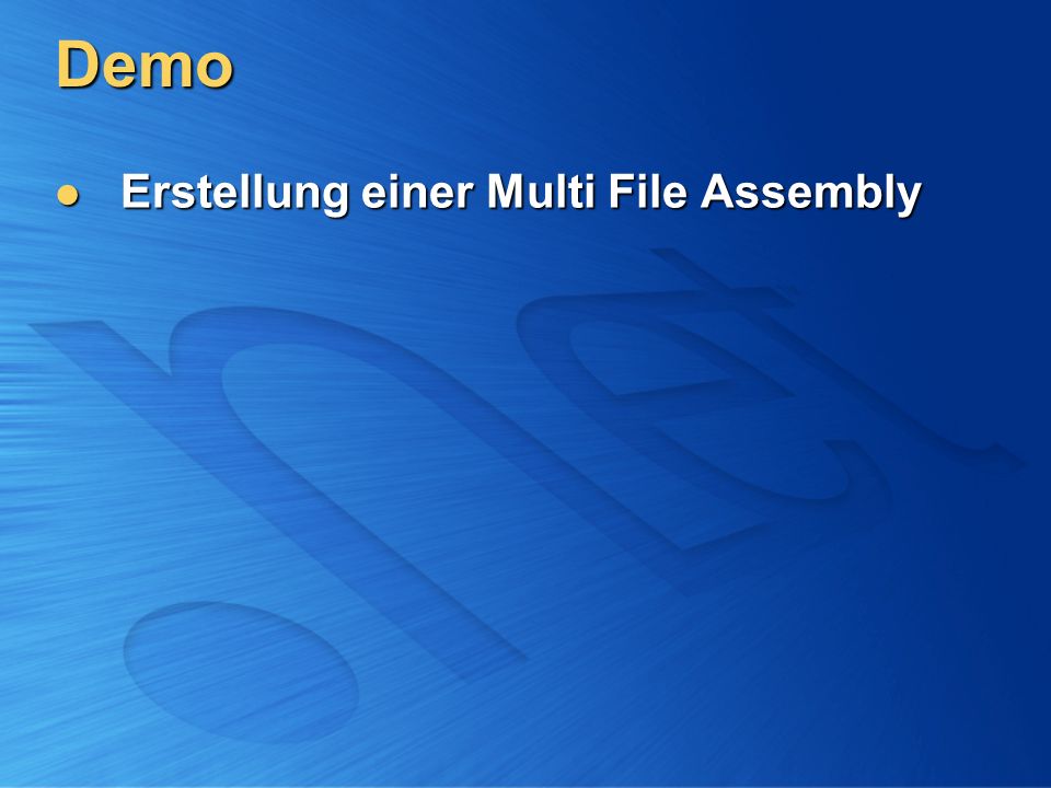Demo Erstellung einer Multi File Assembly