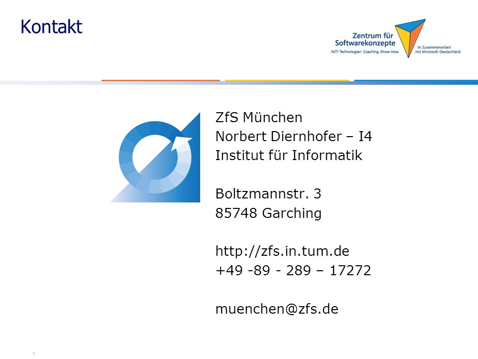 Kontakt ZfS München Norbert Diernhofer – I4 Institut für Informatik