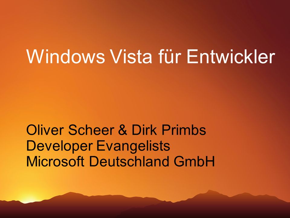 Windows Vista für Entwickler