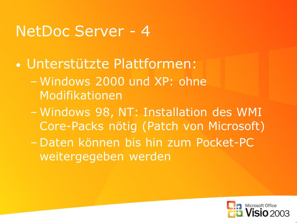 NetDoc Server - 4 Unterstützte Plattformen: