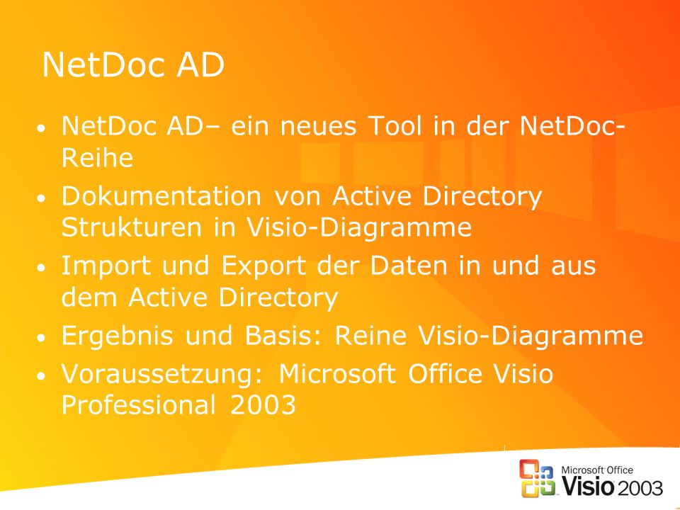 NetDoc AD NetDoc AD– ein neues Tool in der NetDoc-Reihe