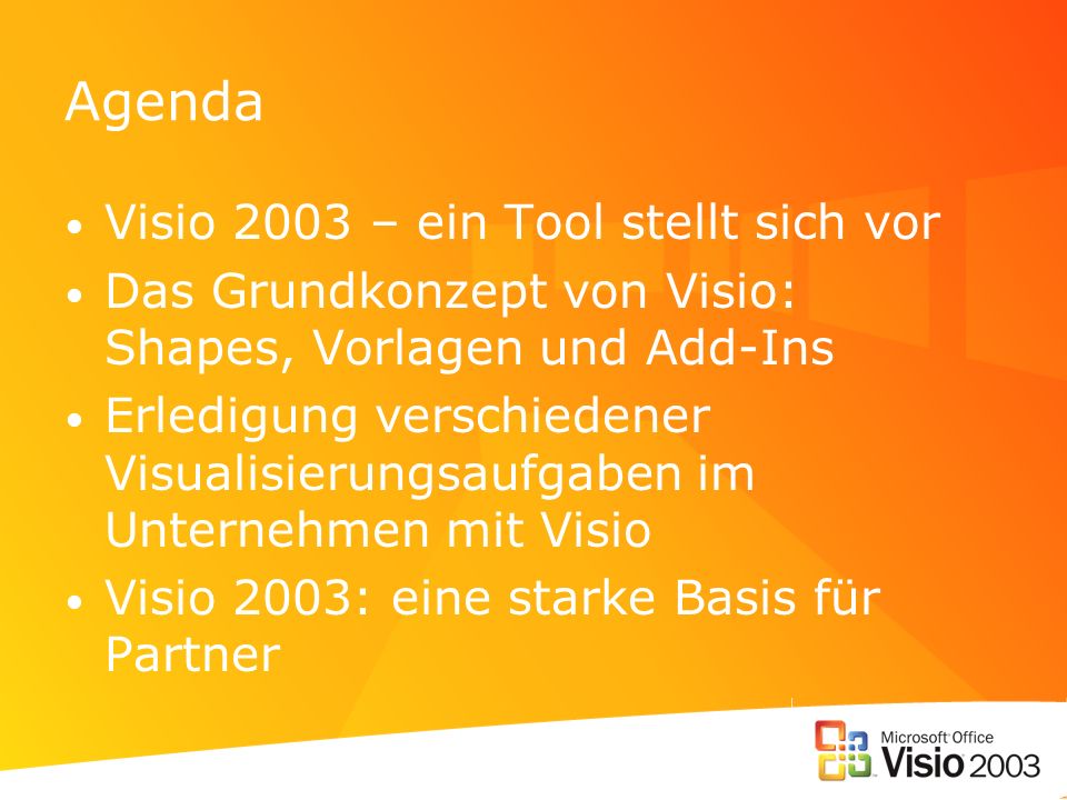 Agenda Visio 2003 – ein Tool stellt sich vor