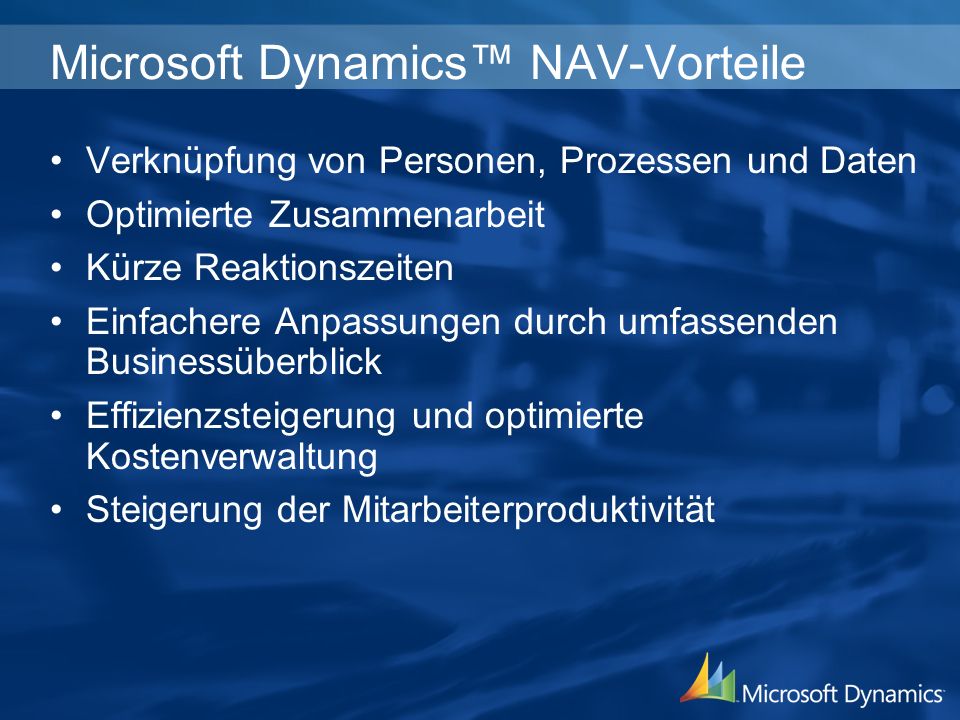 Microsoft Dynamics™ NAV-Vorteile