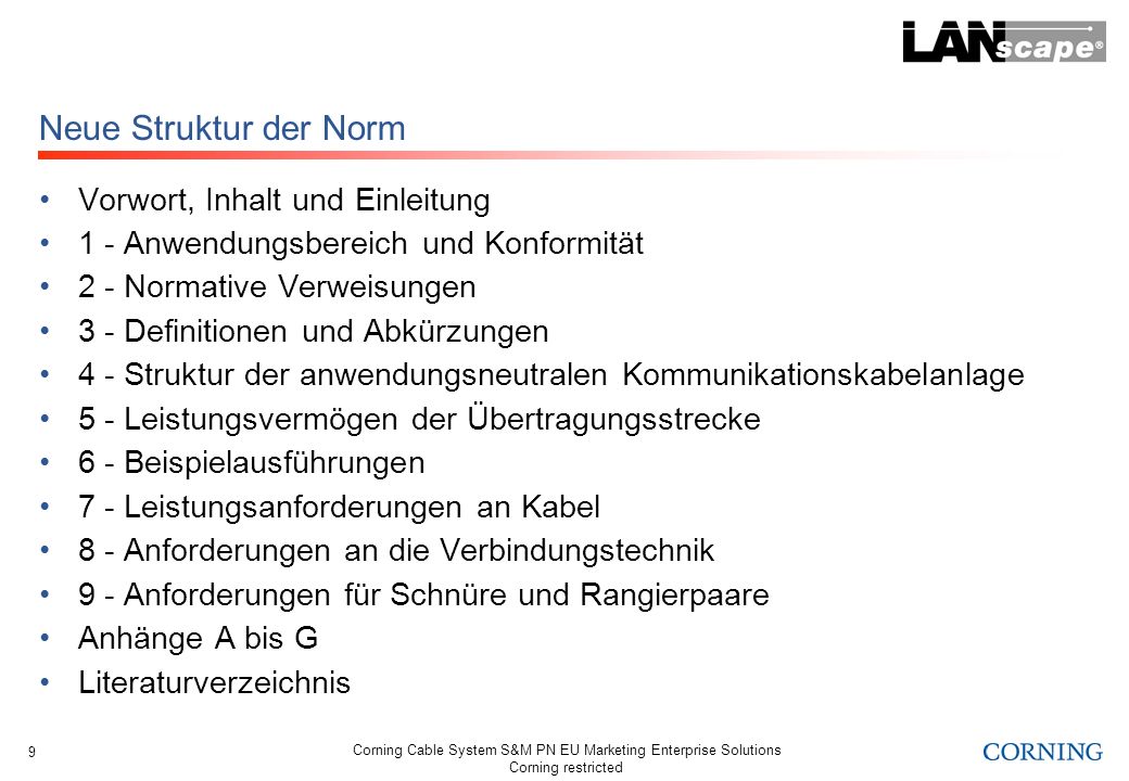 Neue Struktur der Norm Vorwort, Inhalt und Einleitung