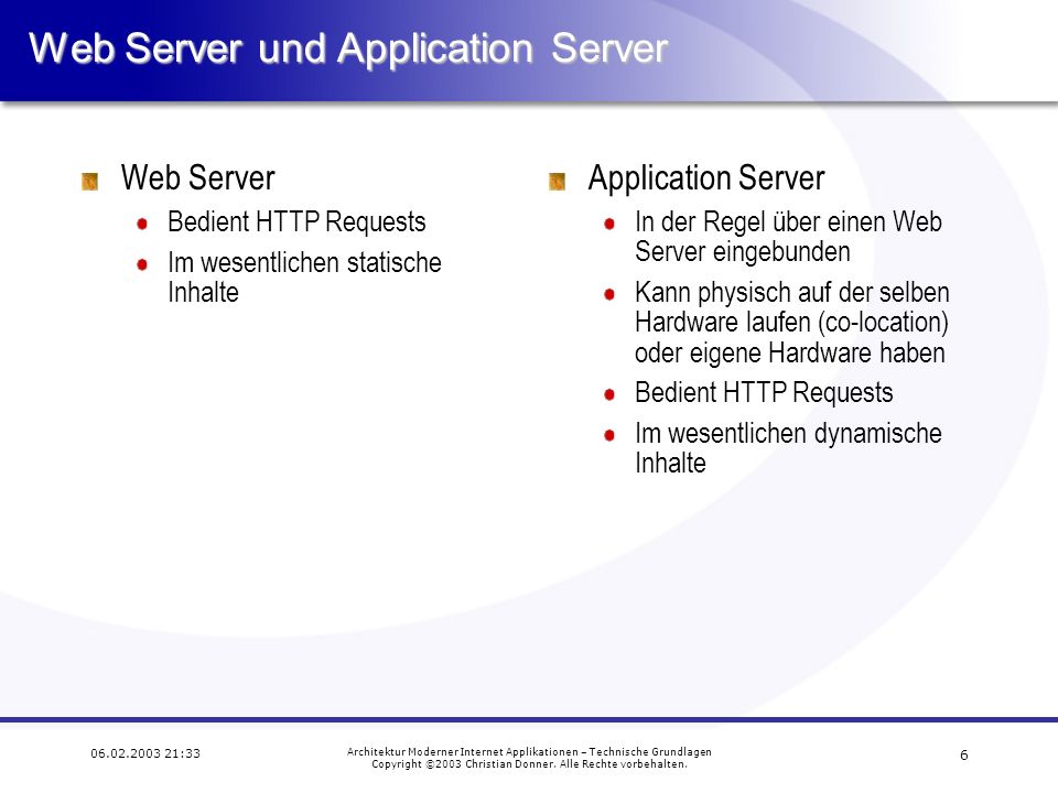 Web Server und Application Server