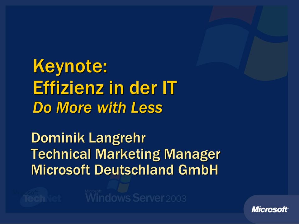 Keynote: Effizienz in der IT Do More with Less